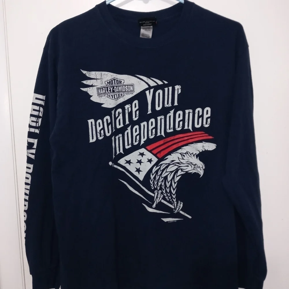Harley-davidson long sleeve DECLARE YOUR INDEPENDENCE T Shirt Double sided